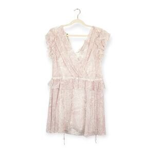 Ted Baker Pink And White Printed Evelyna Mini Dress Size 8